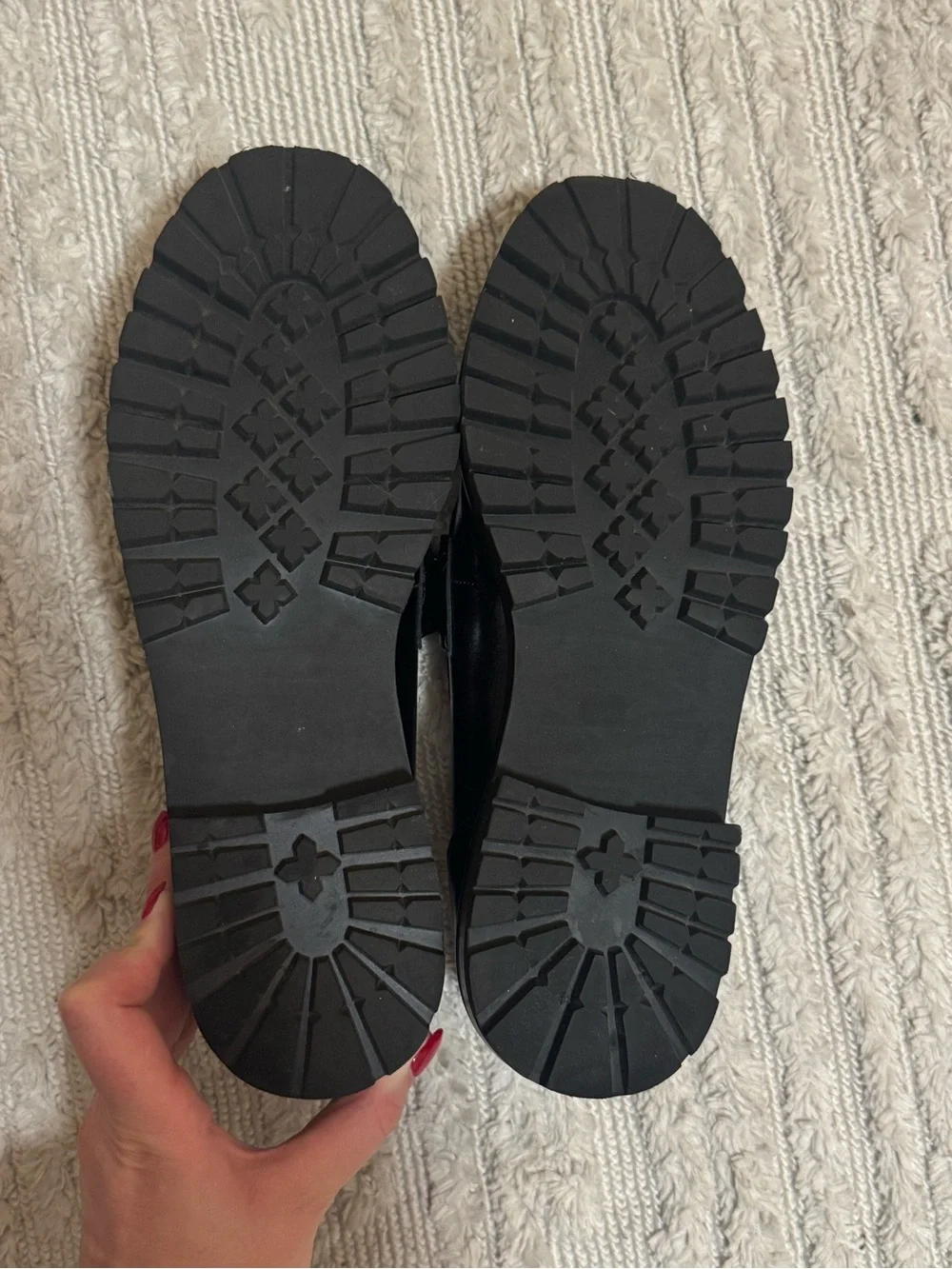 Steve Madden Black Leather Loafers with Gold Horsebit
